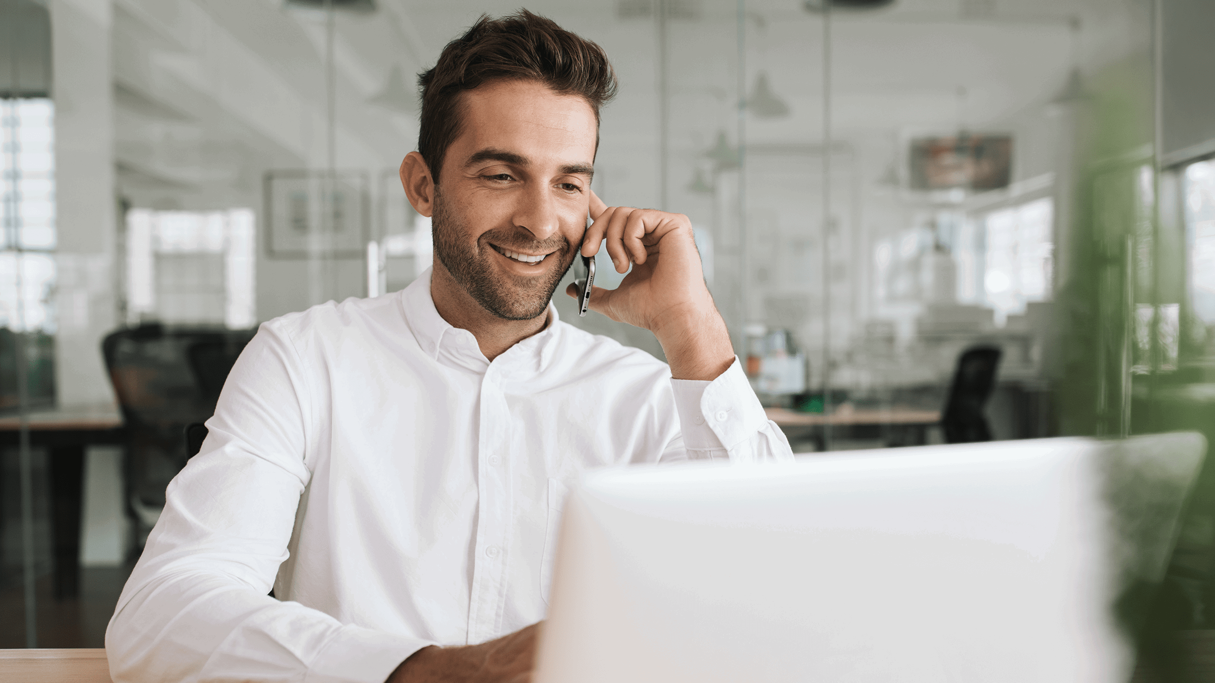 man working at his computer