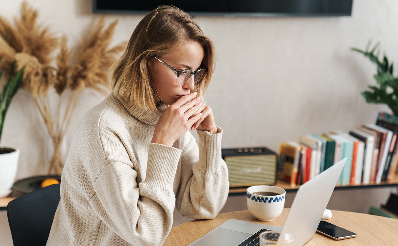 Woman looking at her computer