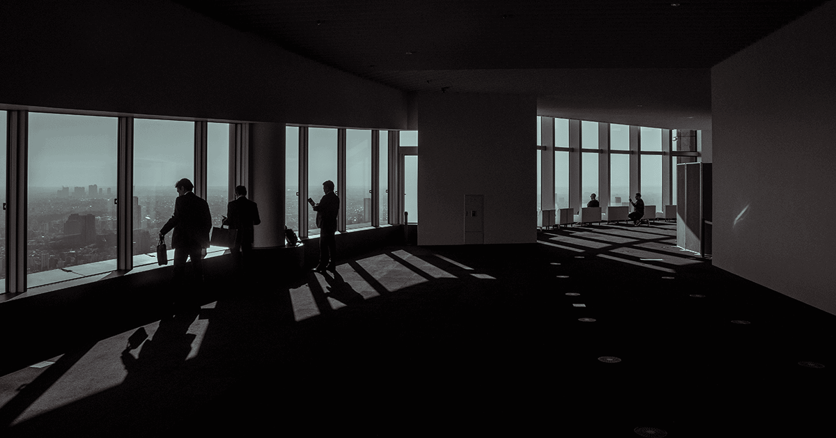 Business men in an empty office