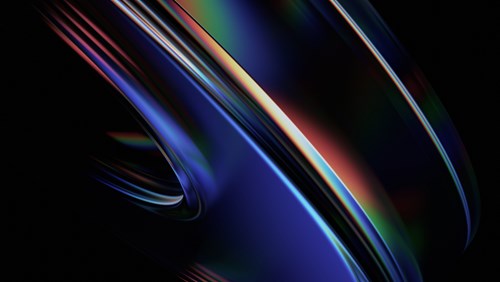 An abstract image featuring sleek, curved shapes with a glossy, reflective surface. The colors transition between deep blues, purples, and hints of red, green, and yellow, creating a dynamic, flowing composition. The dark background contrasts with the vibrant highlights, giving the image a futuristic and high-tech feel. The smooth, layered shapes evoke a sense of motion and depth, symbolizing innovation and the complexity of technology