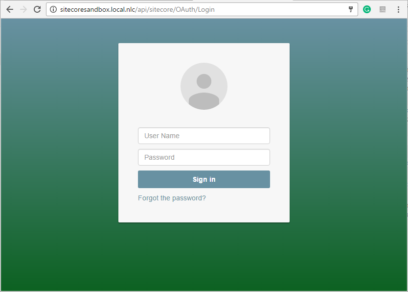 login page